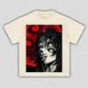 Demon Slayer Kokushibo Red Moon Anime Graphic T-Shirt Cool Dark Manga Art Print Casual Streetwear Tee Unisex