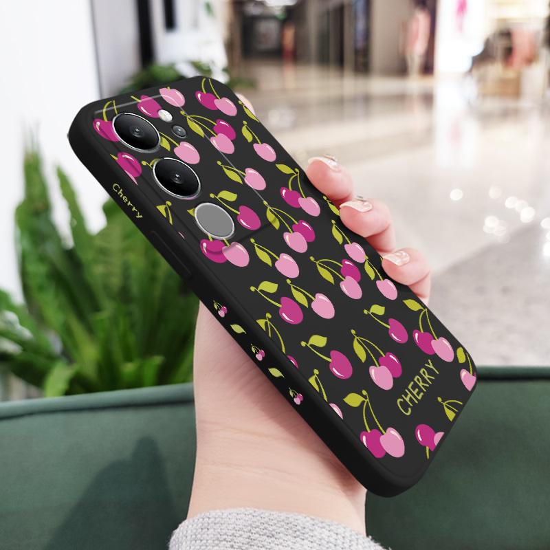 

Purple Cherry Phone Case For VIVO V50 V40 V30 V29 V29E V27 V27E V25 V25E V23 V23E V21 V20 Y20 Y12 Y21 Y22 Y50 Y35 Y76 Pro 4G 5G V23 5G