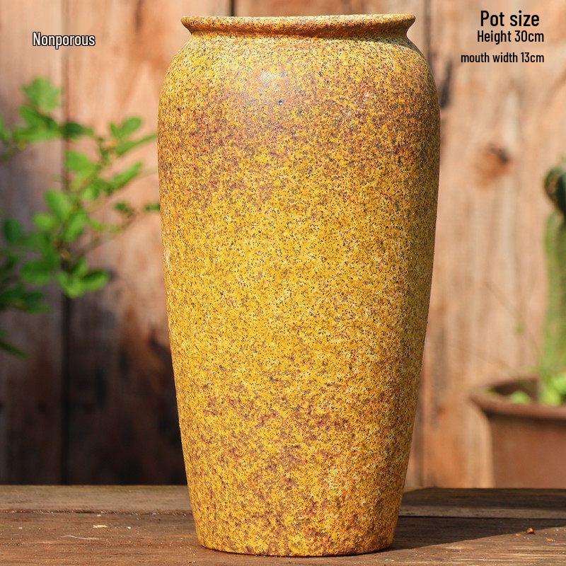 Tall Handmade Retro Chinese Hydroponic Ceramic Vase for Indoor Flower Arranging