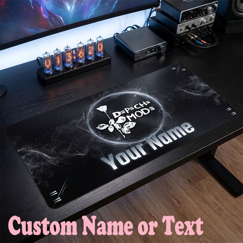 Depeche Mode Customized Name Text Mouse Pad, Large Desk Mouse Mat Personalized Home Office Present