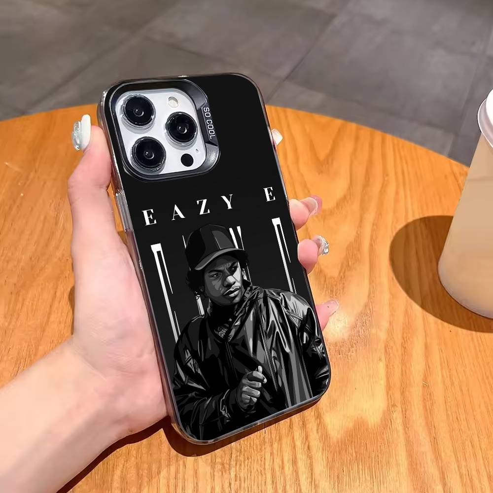 Charismatic E-Eazy E Rapper Phone Case For iPhone17,16,15,14,13,12,11,Pro,MAX Gray Matte Silicone Black Cover iPhone16
