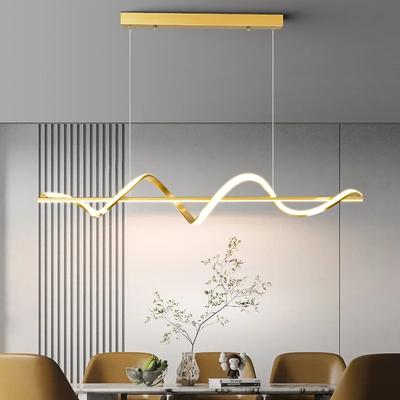 Moderní Jednoduchý Styl LED Lustr Pro Jídelnu Kuchyňský Stůl Obývací Pokoj Ložnici Stropní Závěsné Světlo Zlatá Umělecká Designová Světla
