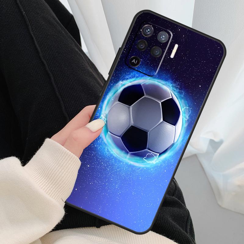 Football Soccer Ball Case For Oppo A17 A57 A77 A40 A78 A54 A74 A94 A76 A16 A96 A18 A60 A80 A38 A58 A98 A15 A5 Pro