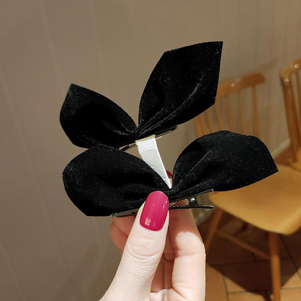 

Headwear Women Ponytail Holder Hairpin Sweet Velvet Barrette Duckbill Clip Bow Hair Clips чёрный