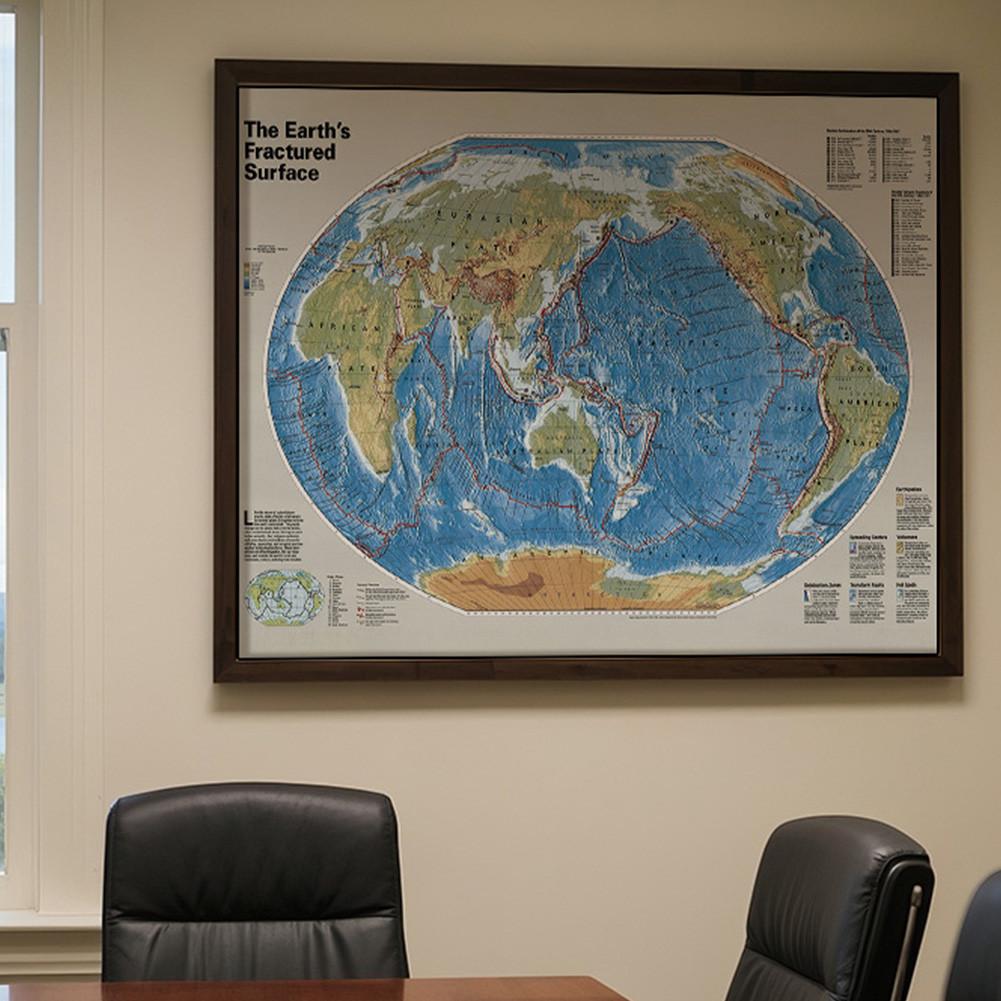 Decorative Hanging Picture-National Geographic Map of North America for Classroom,Student,Home Decoration,Wall Decor,Travel Supplies