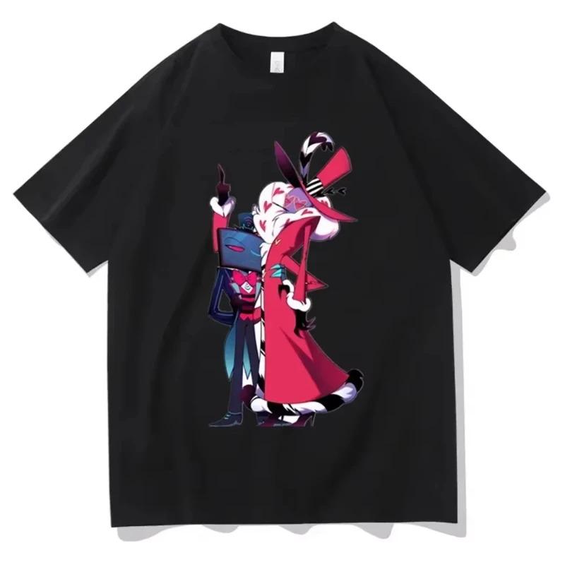 Summer 2026 Fashion Tshirt Hozbin Hotel Alastor Summer Luxury Tshirt Unisex 21st Century Style Round Neck Short Sleeve