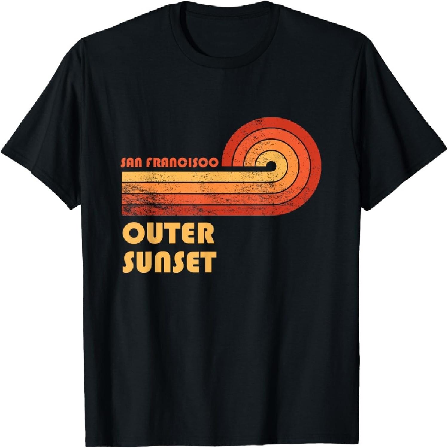 Outer Sunset San Francisco California Retro Vintage T-Shirt S