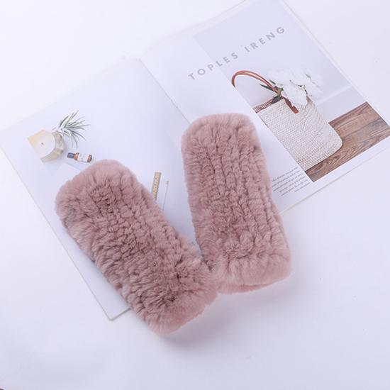 Neue Frauen 100% Echt Echte Gestrickte Rex Kaninchen Pelz Fäustlinge Winter Warme Dame Echtpelz Fingerlose Handschuhe Handgemachte Stricken Pelz handschuh