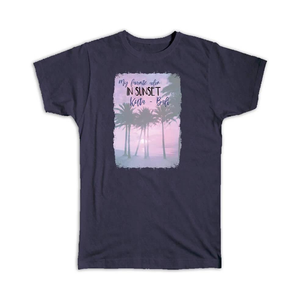 Gift T-Shirt : Kuta Bali Indonesia Sunset Palm Trees S