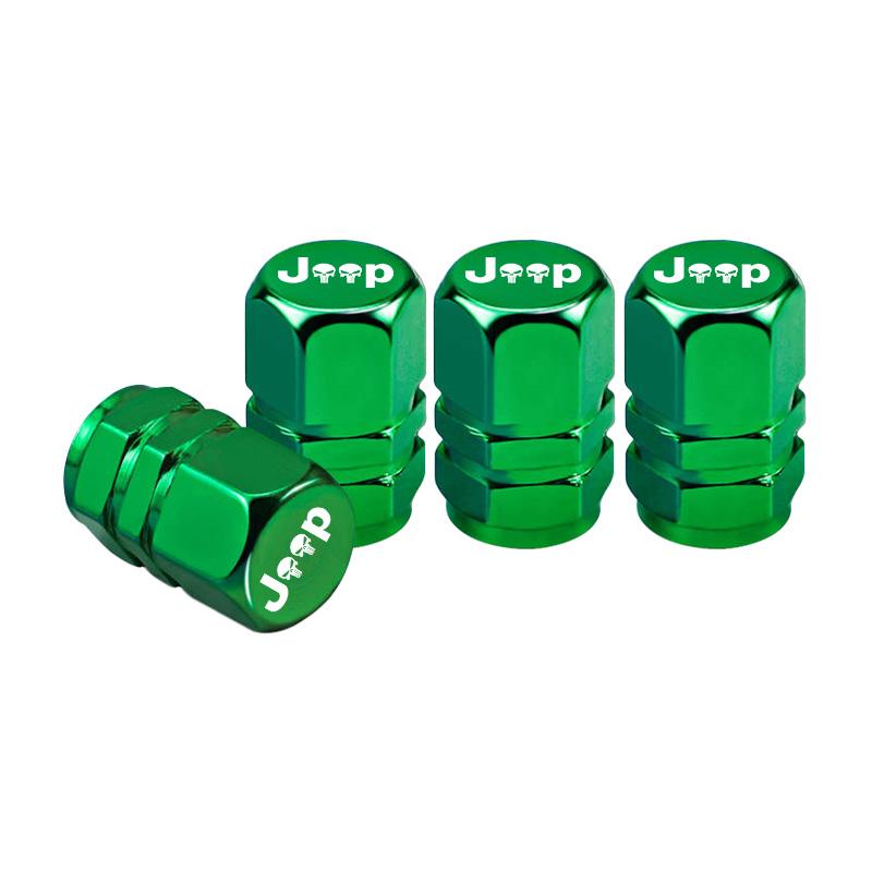 Cup Holders 4Pcs Alloy Car Tire Valve Cover Auto Wheel Valves Stem Cap For Jeep Grand Cherokee Wrangler JK Gladiator Compass Ren