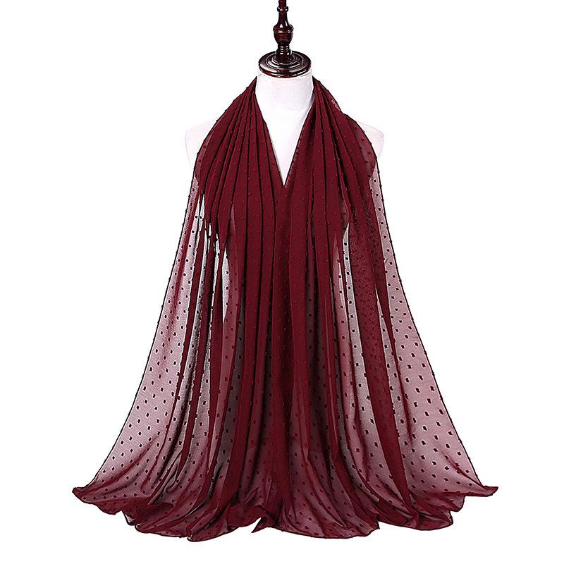 Pearl Tassel Solid Color Chiffon Headscarf