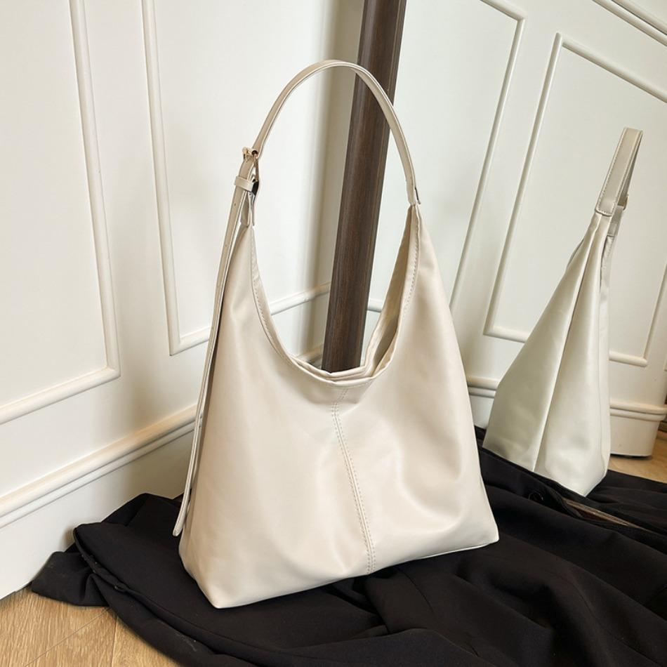 New Trendy Casual Soft PU Women's Handbags Solid Color Large Capacity Female Shoulder Bag Retro Tote Bag for Commute Shopping