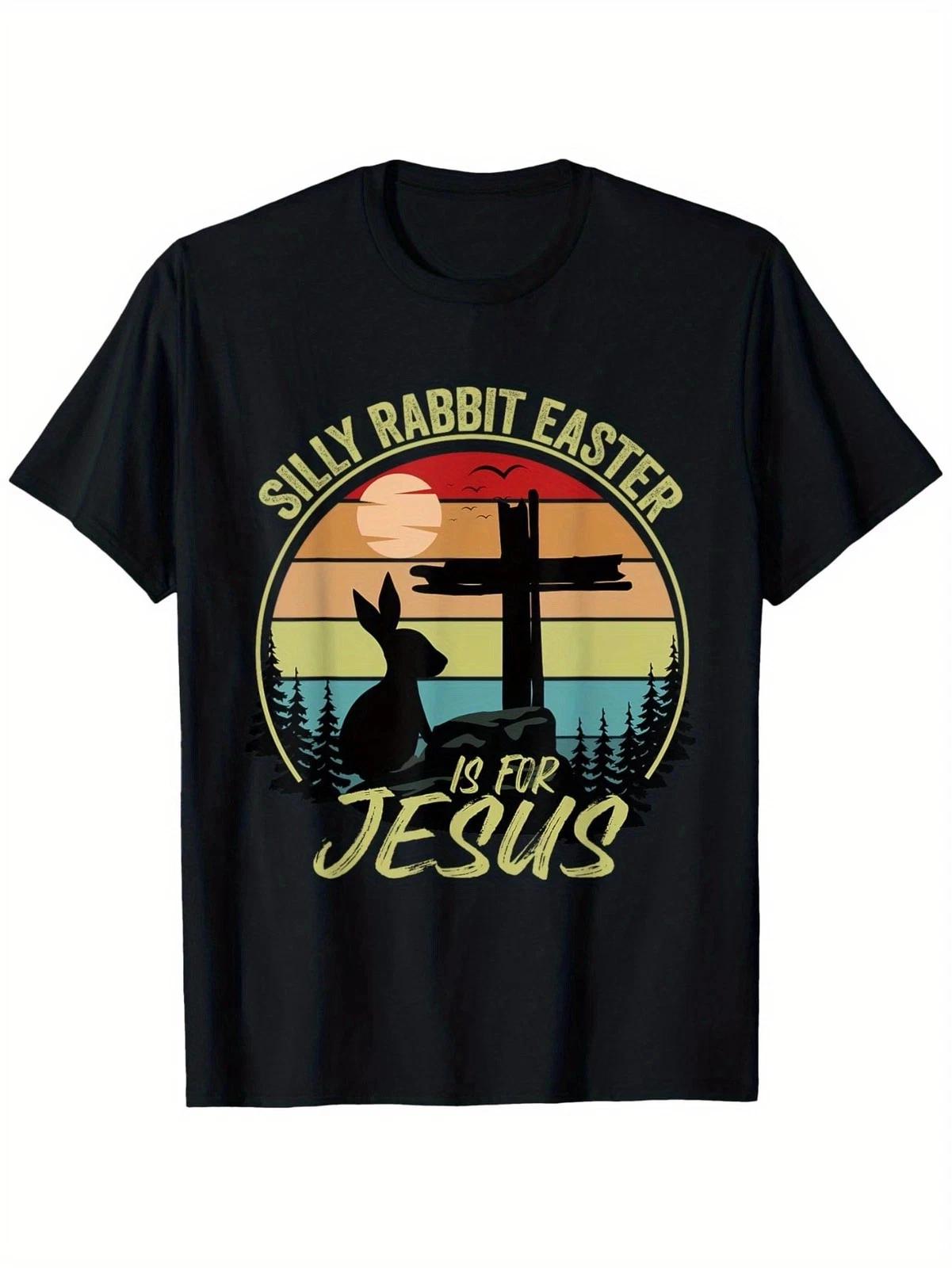 Silly Rabbit Easter Is for Jesus Retro Vintage Christian Easter T shirt L