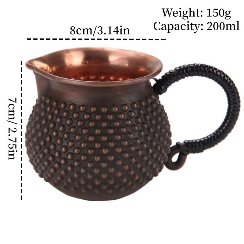 

Vintage Copper Mini Coffee Mug,Camping Water Mug Handcrafted Hammer Texture Handle Juice Cups Home use Drinking 200ml Tea Cup 200ml