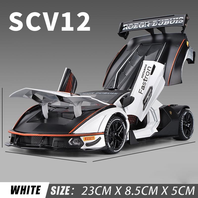 1/24 Lamborghini Essenza SCV12 Track Version Supercar Alloy Metal Diecast Mdoel Car Computer Desktop Fine Decorative Ornaments