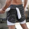 Men's Double-Layer Running Shorts with Phone Pocket - Lightweight, Breathable, Quick-Dry for Summer Sports.