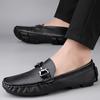 Fashion Handmade Men's Casual Loafers Slip-On Shoes Genuine Leather Comfortable Walking Shoes for Business Travel Office Party Flats