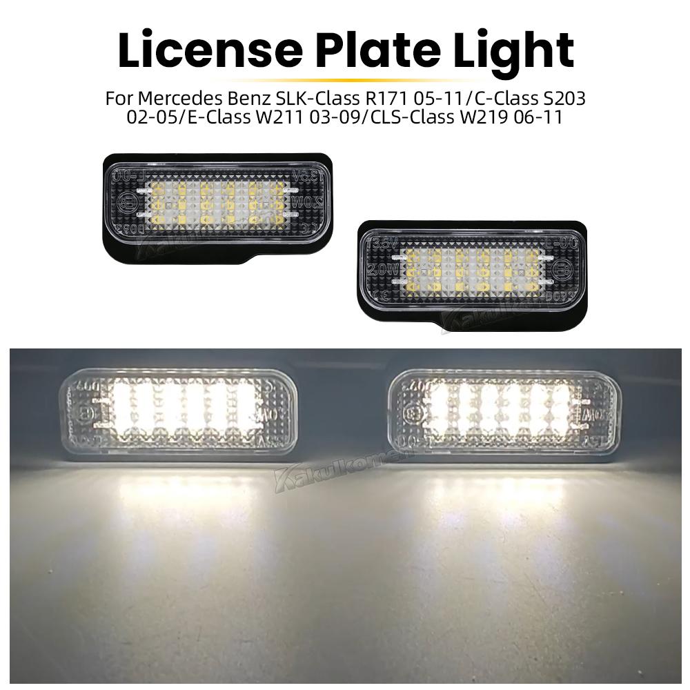 2pcs LED License Number Plate Light for Mercedes Benz E-Class W211 S211 C-Class S203 CLS-Class W219 SLK-Class R171 Canbus