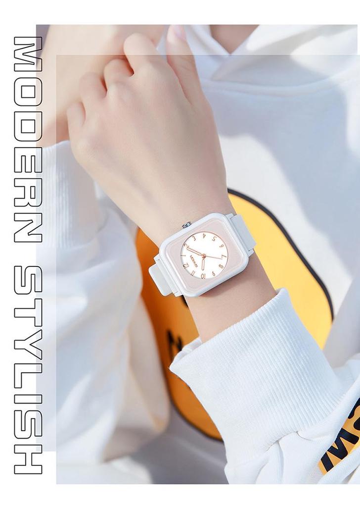 Sanda Korean Style Square Quartz Watch for Men & Women - Luminous, Fashionable Student Design
