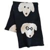 Korean Style Cashmere Blend Scarf Lightweight Knitted Shawl Trendy Puppy Pattern Scarf  Unisex