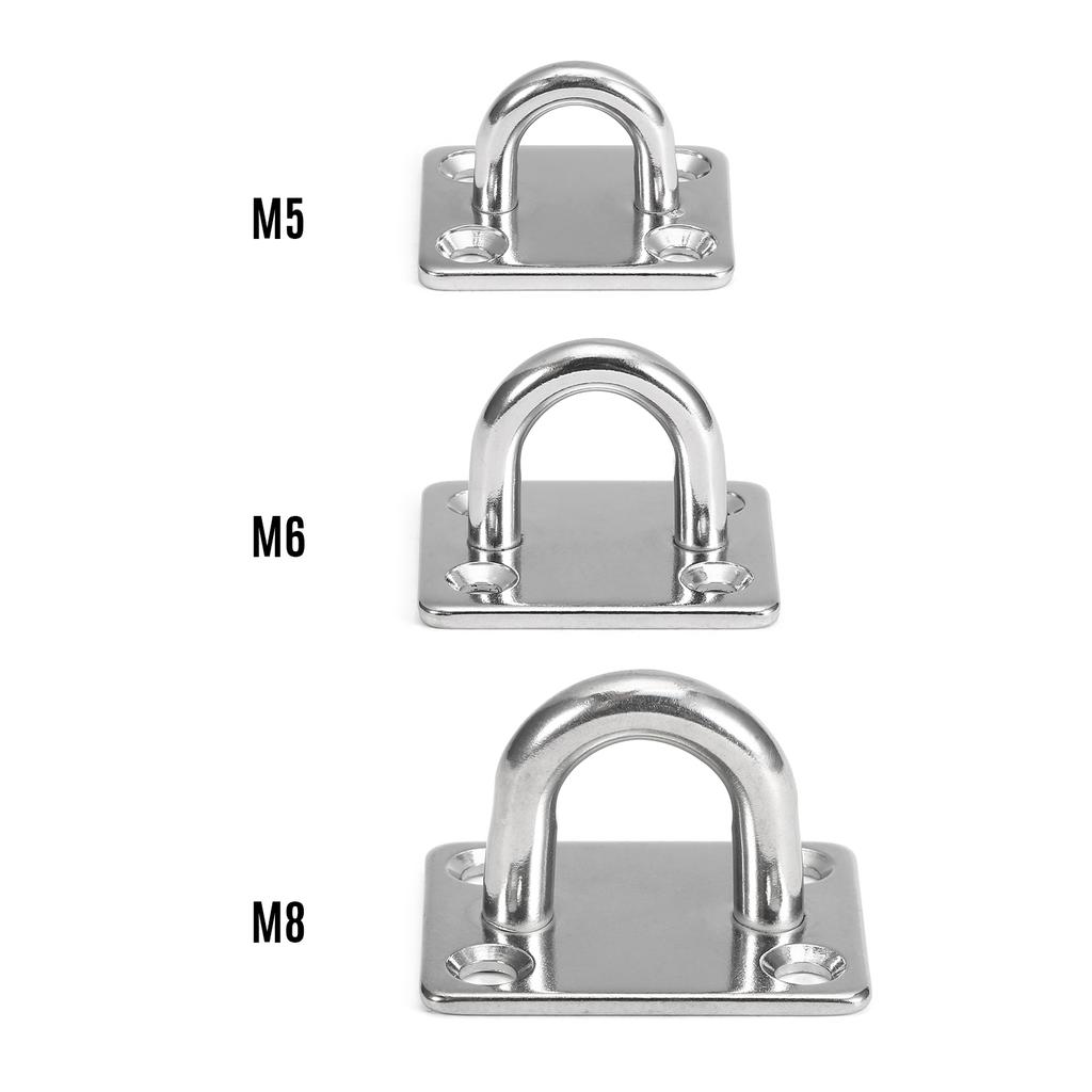 4pcs Pad Eye Plates Marine Hardware Multifunctional Wall Mount Hook Loops