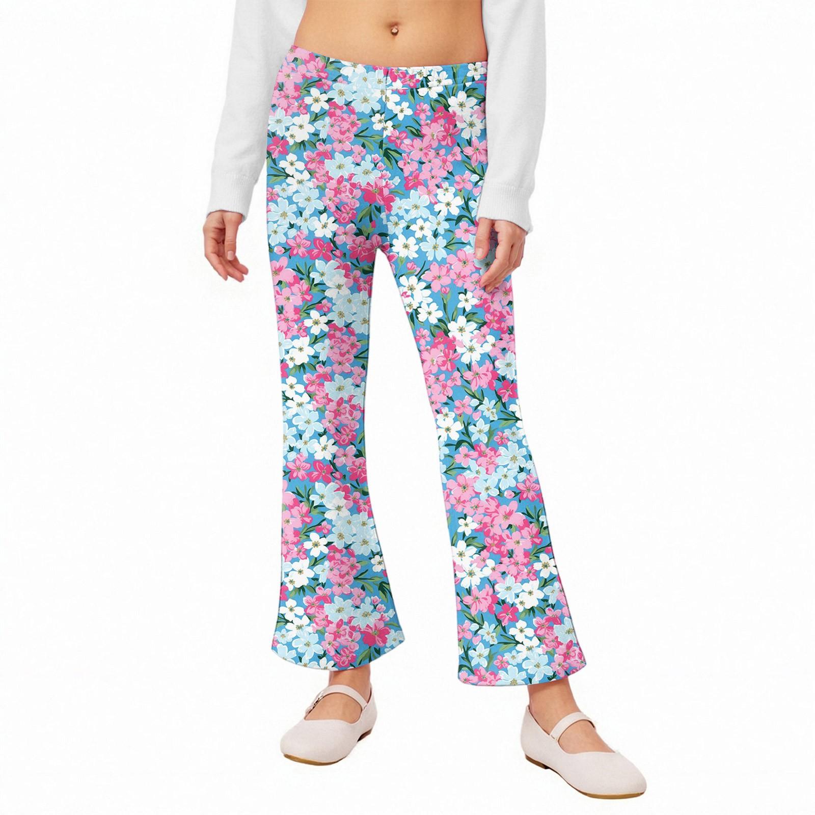 

Girls Flared Leggings - Printed Bell Bottom Pants 160 кавун червоний колір