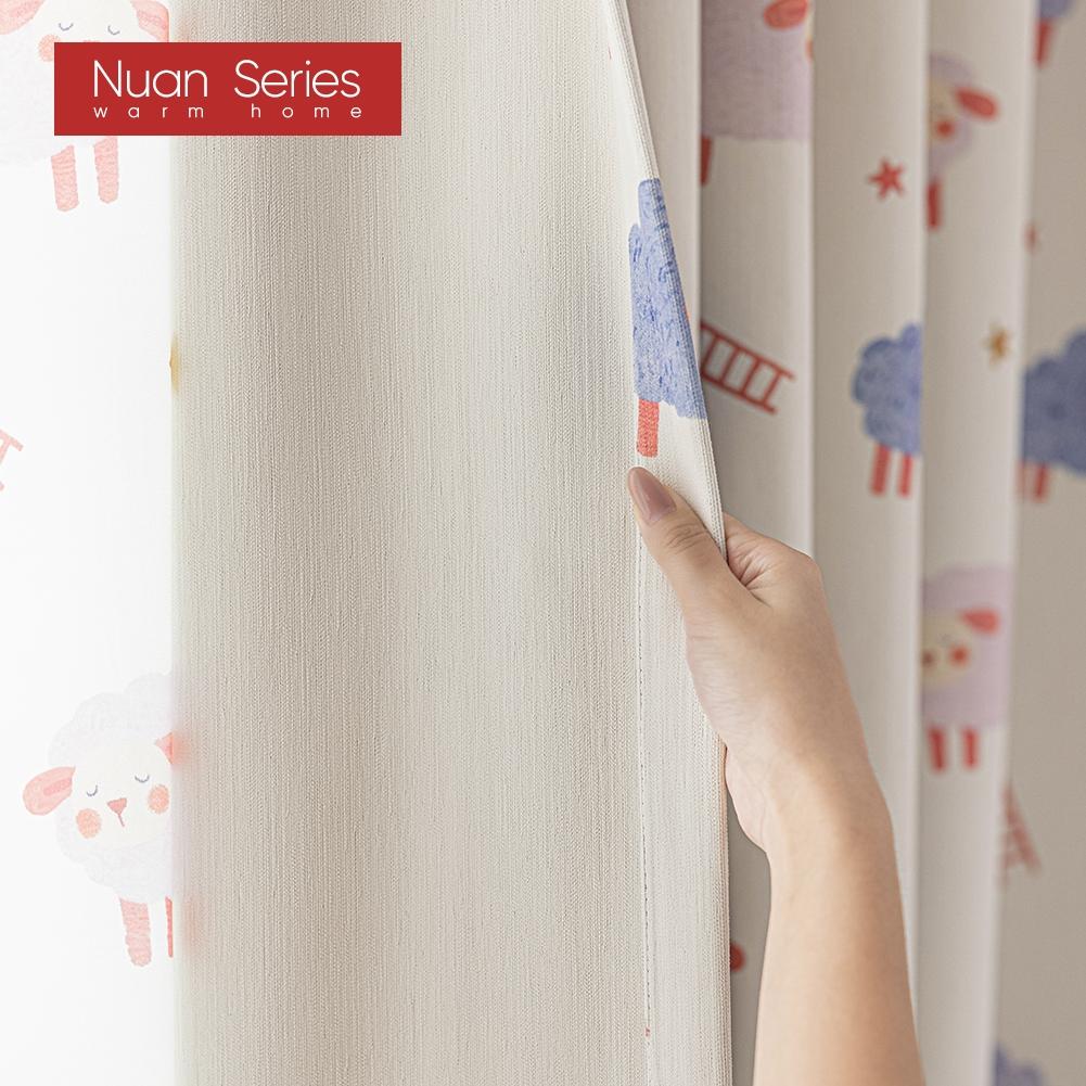 1PC Nuan Series 90% Blackout Curtains Cute Lamb Print Children's Curtains Thick Curtains for Bedroom Living Room Window for Home Decor