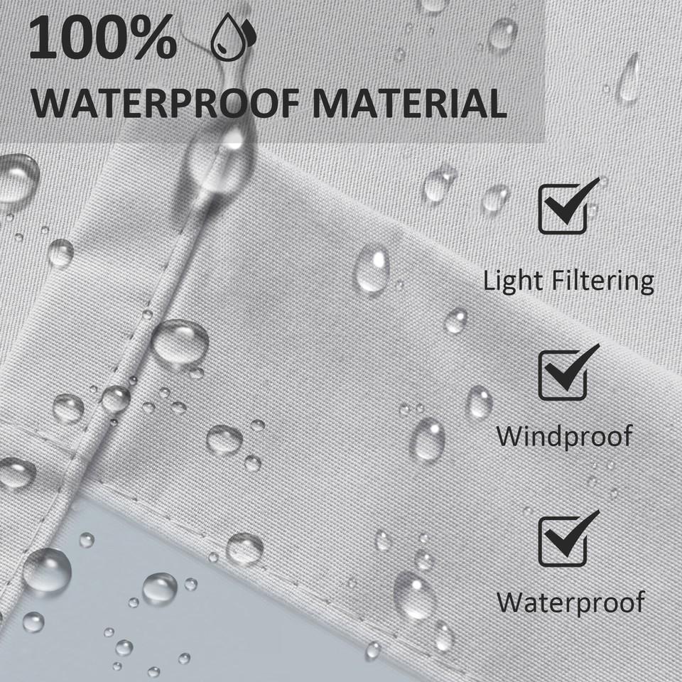 Set of 2 outdoor curtains, privacy screen, waterproof, top and bottom with eyelets