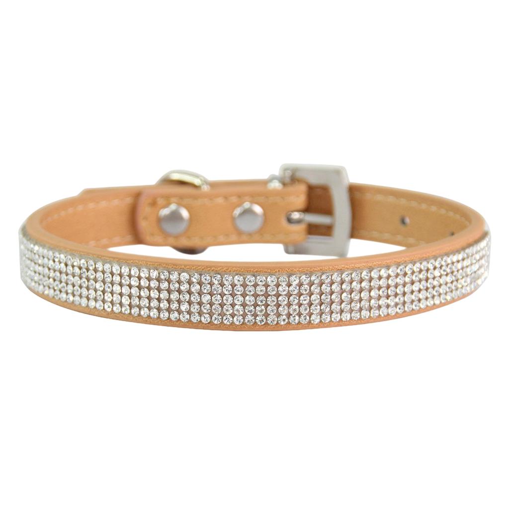 Verstellbare Größe Personalisierbares Blendend Glänzendes Weiches Wildleder Hund Kristall Diamant Halsband