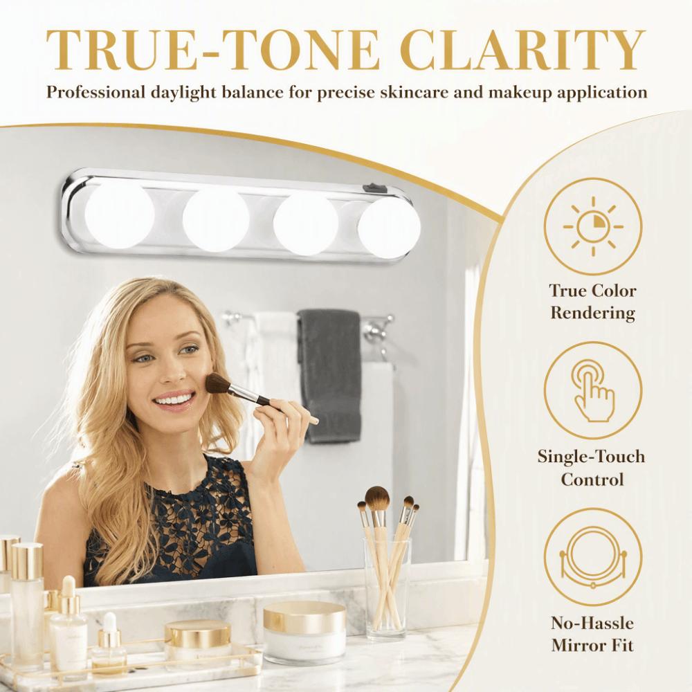 Silver Mirror Lights 4 Bulbs Vanity Lights Makeup Vanity Lights Living Room Bathroom Dressing Room