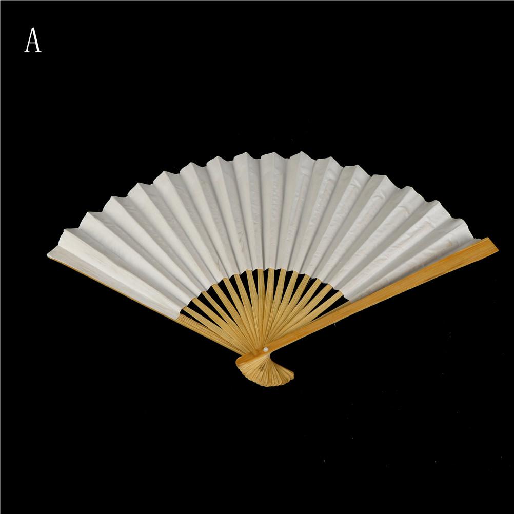 1pc White Folding Elegant Paper Hand Fan Wedding Party Favors