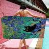 Schwarze Katze Kunst Ölgemälde Handtuch Mikrofaser Strandhandtuch Saugfähig Schnell trocknend Weich Yoga Schwimmen Resort Bergsteigen Handtuch