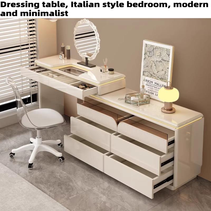 Chest Of Drawers Dressing Table Light With Mirror Stool Hotel Makeup Vanity Desk Luxury Wooden Hairstyle Bedroom Furniture