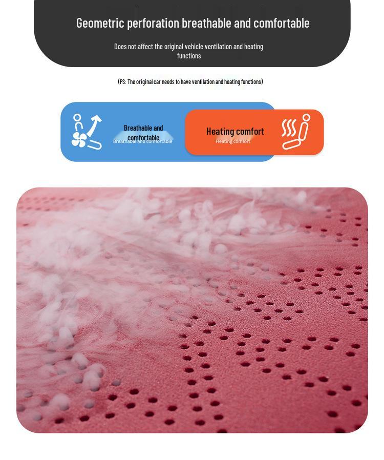 Suede Saddle Cushion: Ventilated Half-Wrap Seat Cover for Changan CS75 Plus