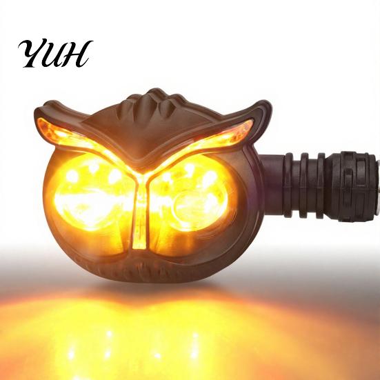 Rainproof Led Indicator Bar Motorcycle Turn Signal Lights, Owl Shaped LED Universal Signals Waterproof Modified Light for Most 12V Motorcycles