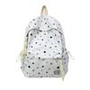 Star-Printed Backpack with Front Zipper Pocket and Tassel Details for School and Daily Use
