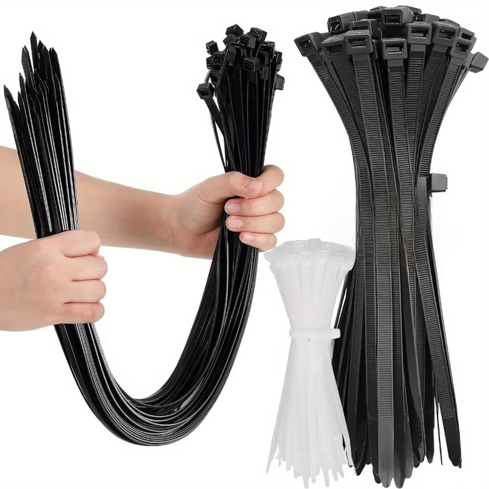 

100 шт. Нейлонові стяжки для кабелю 3100 мм Ширина 1,9 мм Потовщені one size чорний