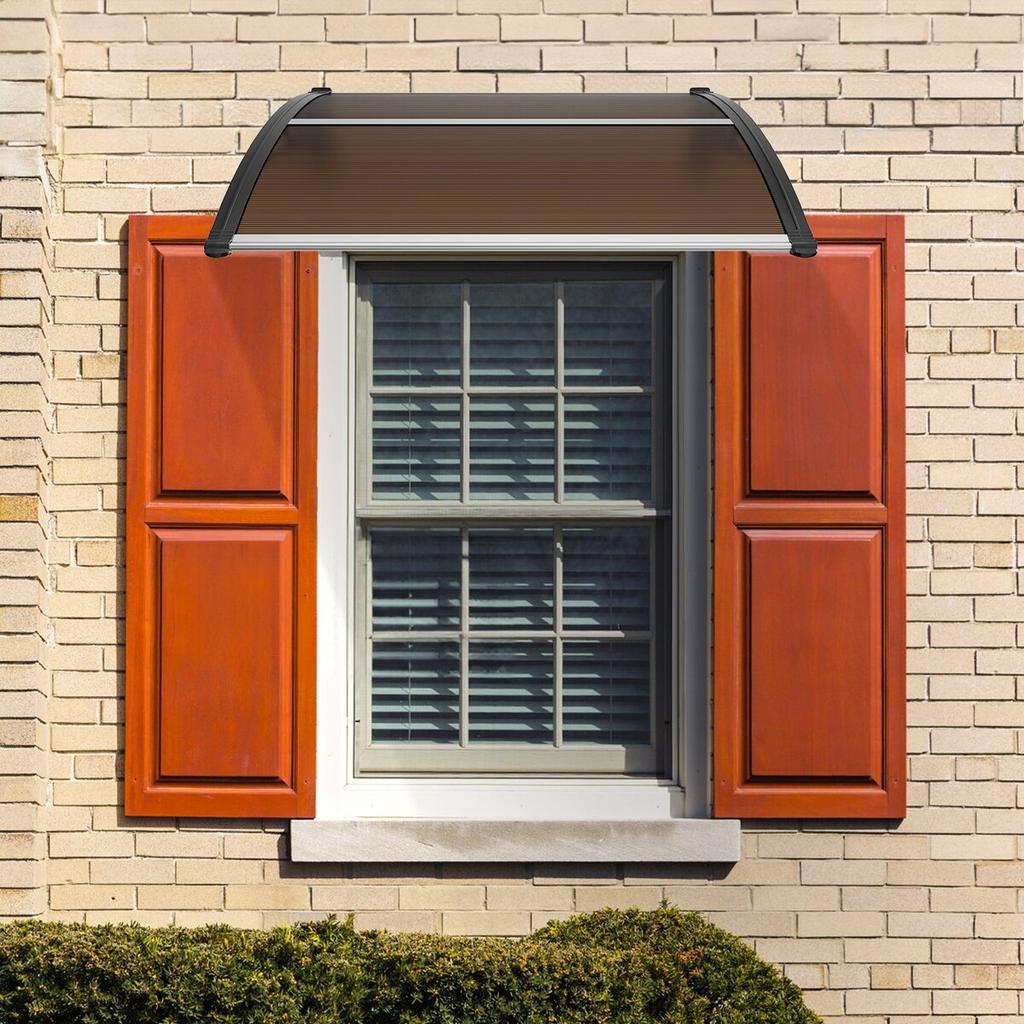 Window Door Awning Canopy 40" X 40", UPF 50+ Polycarbonate Entry Door Outdoor Window Awning Exterior, Front Door Overhang Awning for Sun Shutter, UV,