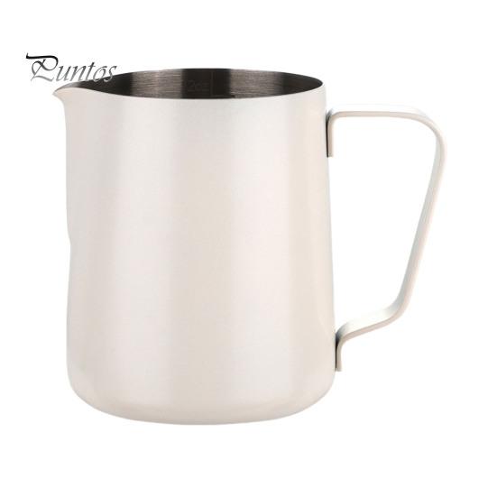 Antihaft Milchkännchen Edelstahl Aufschäumkännchen, Professionelle Latte Art Tasse mit Langlebiger 304 Kännchen Messskala, Tropffrei