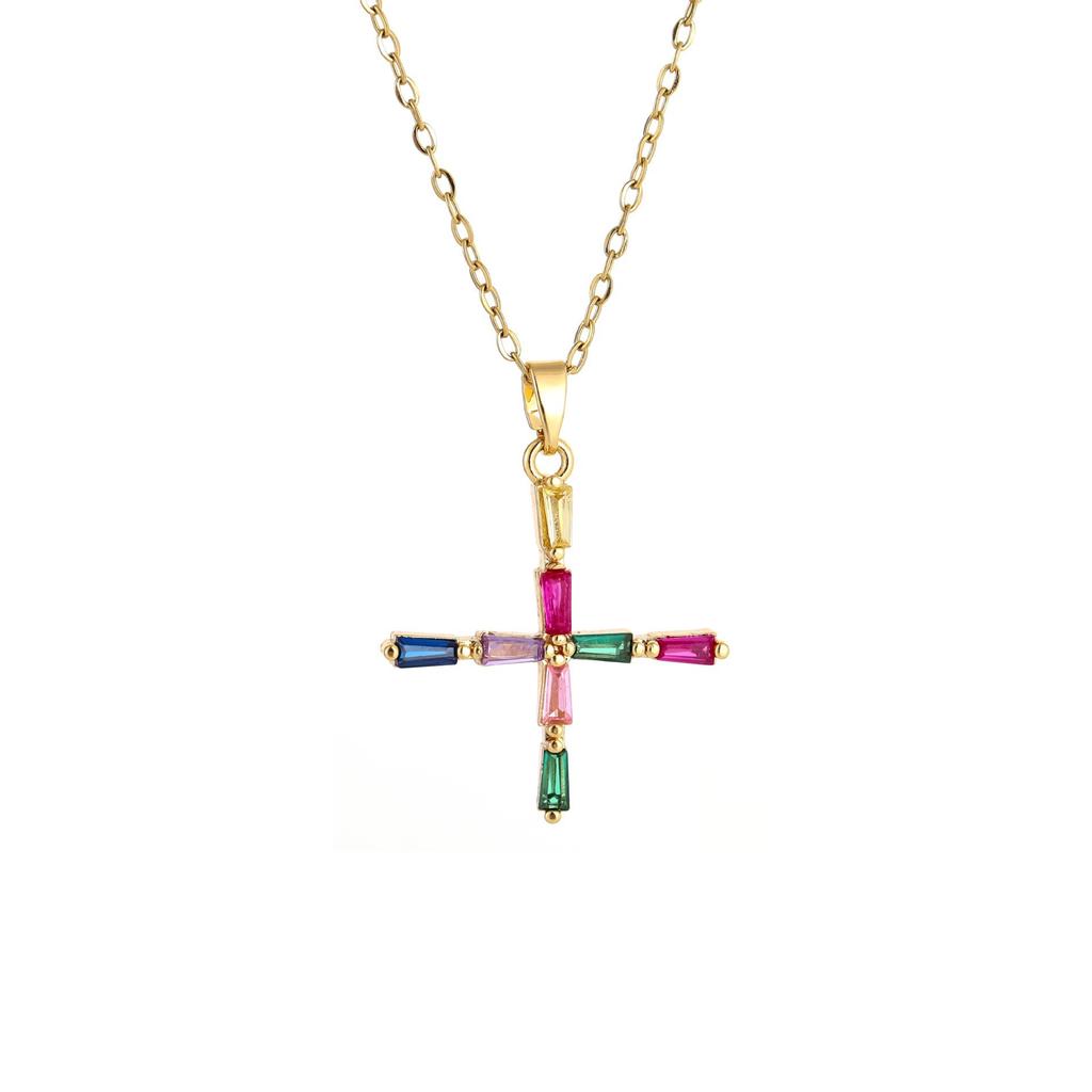 Ladies' Diamond & Colored Gemstone Metal Necklace, Heavy Craftsmanship Premium Design Initial Necklace, Gift for Women, Holiday Present, Party Jewelry