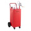 113.6L Fuel Gas Caddy, Carbon Steel, Portable Fuel Transfer Storage Tank with Manual Pump & 4 Rolling Wheels, Gasoline Diesel Can Container