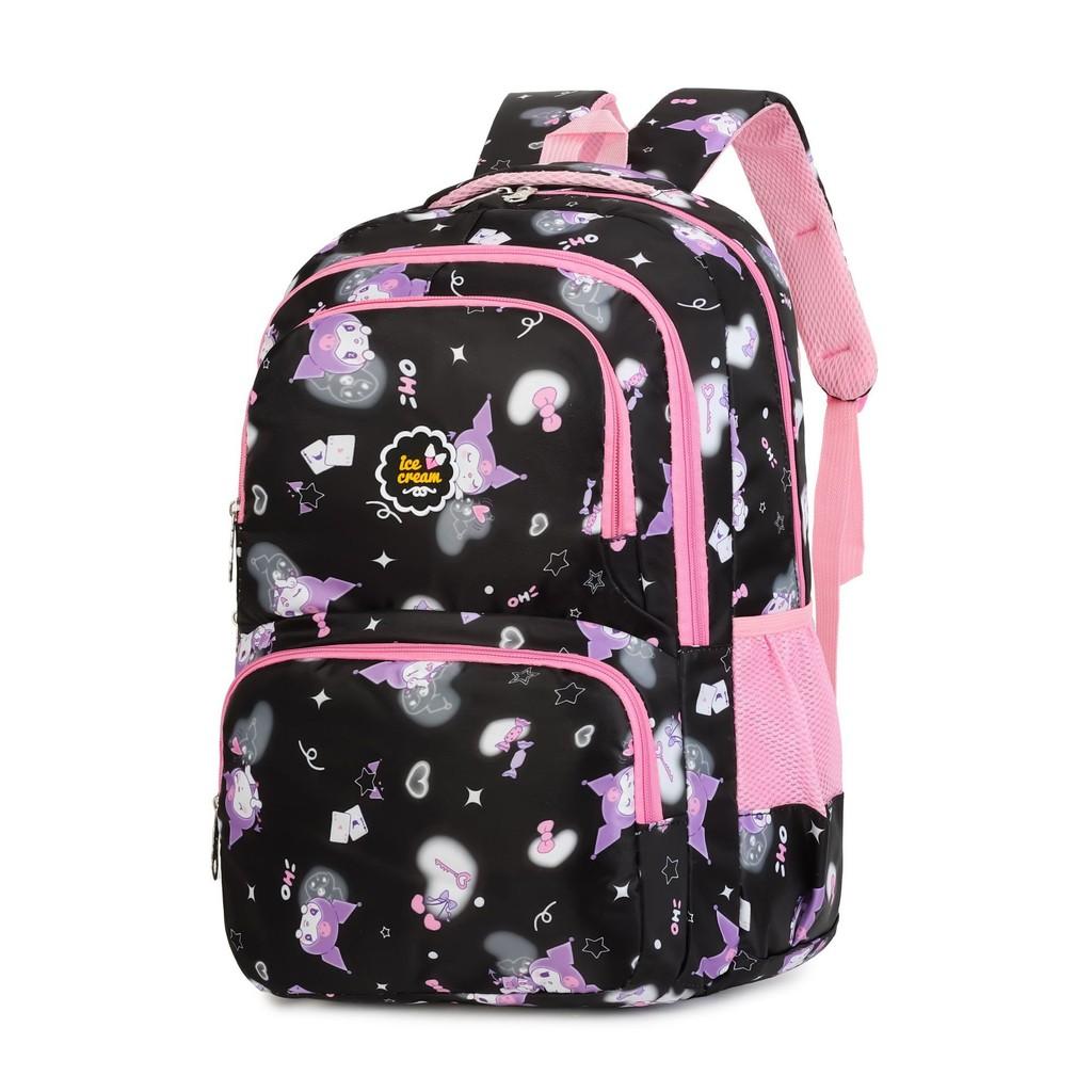 Kuromi Pattern Student Backpack With Breathable Oxford Fabric For Casual School Use