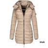 Womens Warm Winter Collar Hooded Long Coat Zipper Jacket Outwear Parka