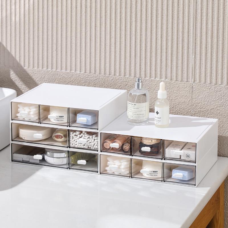 Multi-layer Transparent Acrylic Makeup & Stationery Organizer with Drawer Compartments