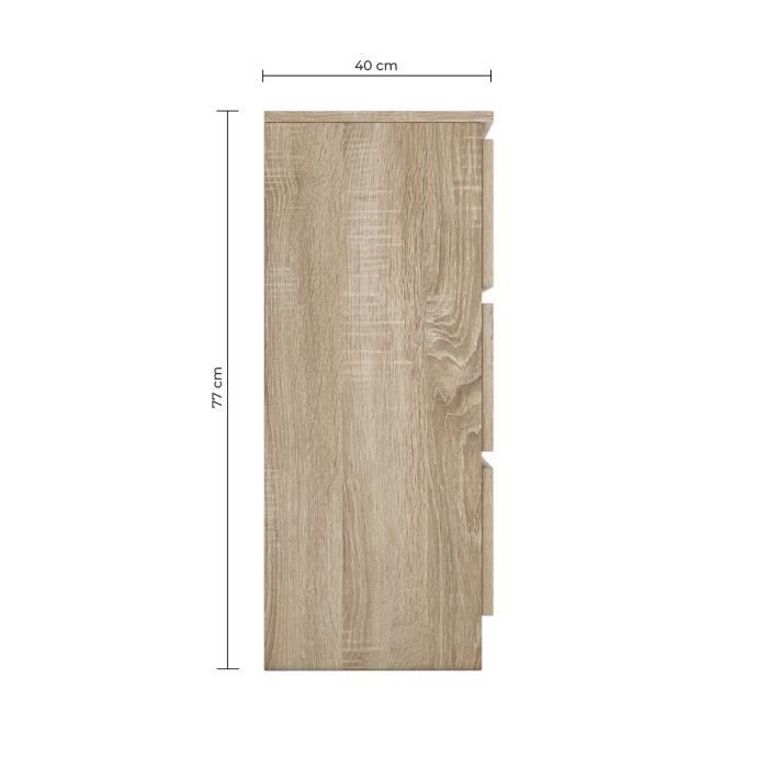 ASTER T6 - Cassettiera camera da letto/ufficio/soggiorno 138x40x77 / 6 cassetti - Mobile contenitore moderno Comodino Stile Scandinavo - Dressing