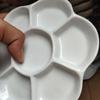 Portable Paint Palette Tray White Porcelain Palette Ceramic Paint Palette  Art Supplies