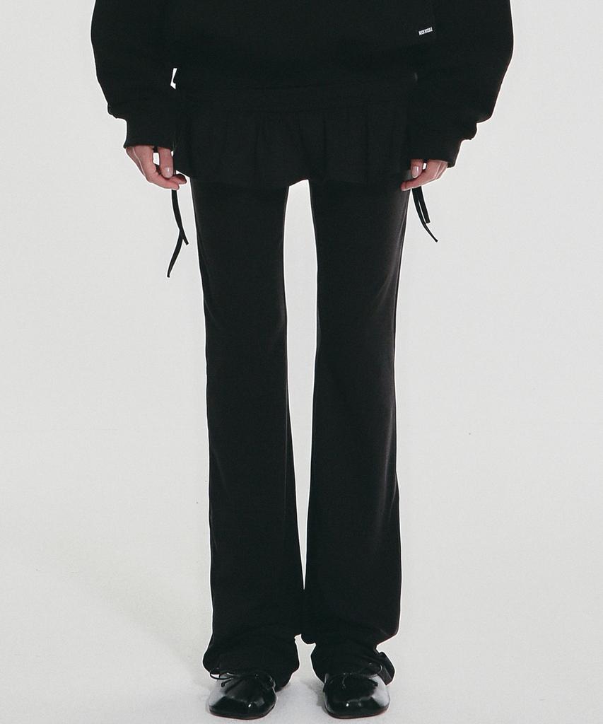 Nigaennikol Layered Ruffle Skirt Pants_Black