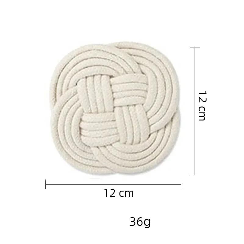 Kulaté ručně vyráběné tkané bavlněné vlákno Jutová podložka na stůl bavlněný cop Hrnek Hrnek podložka Izolační prostírání Kuchyňské domácí stolní podložky