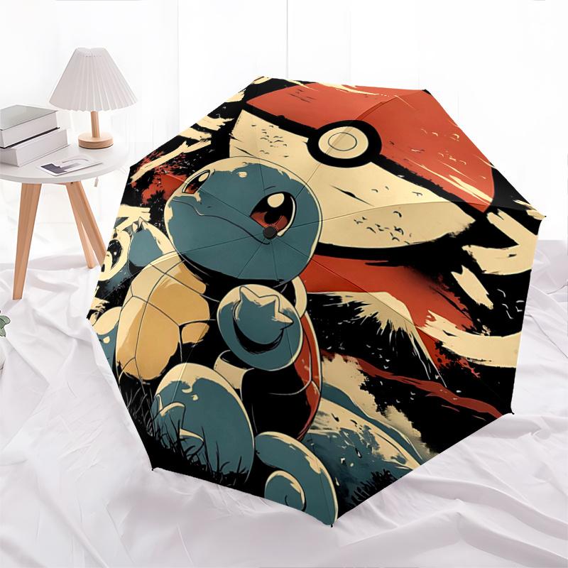 

1pc Squirtle s Journey Automatic Opening and Closing Folding - A Good Choice for Gifts, Fashionable and Convenient Cartoon Practical Umbrella With Cut