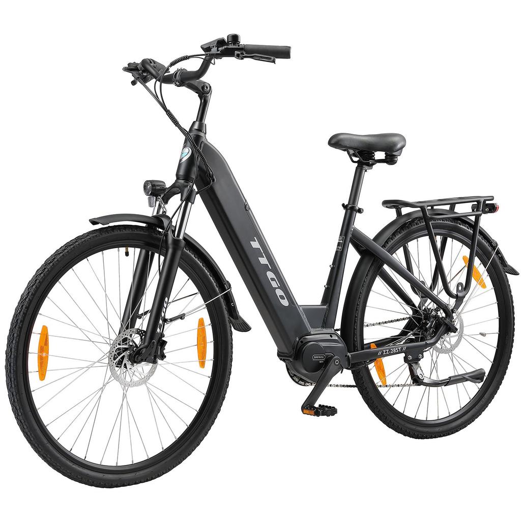 TTGO ZZ-28ST zwart/wit 250W BAFANG middenmotor+36V20AH uitneembare accu 700C * 45C inch banden Ximano 9-speed stads elektrische fiets
